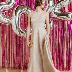 Francesa’s Limelight Shimmer Square Neck Maxi Dress  XL